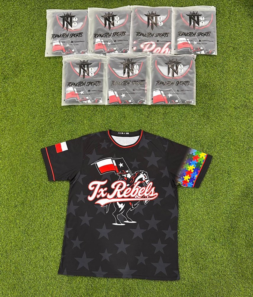 TX Rebels custom baseball uniforms